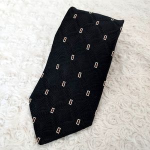 Tino Cosma Black Luxurious 100% silk tie Formal Office Hand Crafted